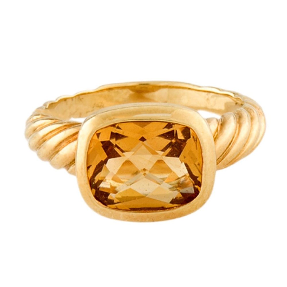 DAVID YURMAN 18K YELLOW GOLD CITRINE NOBLESSE RING